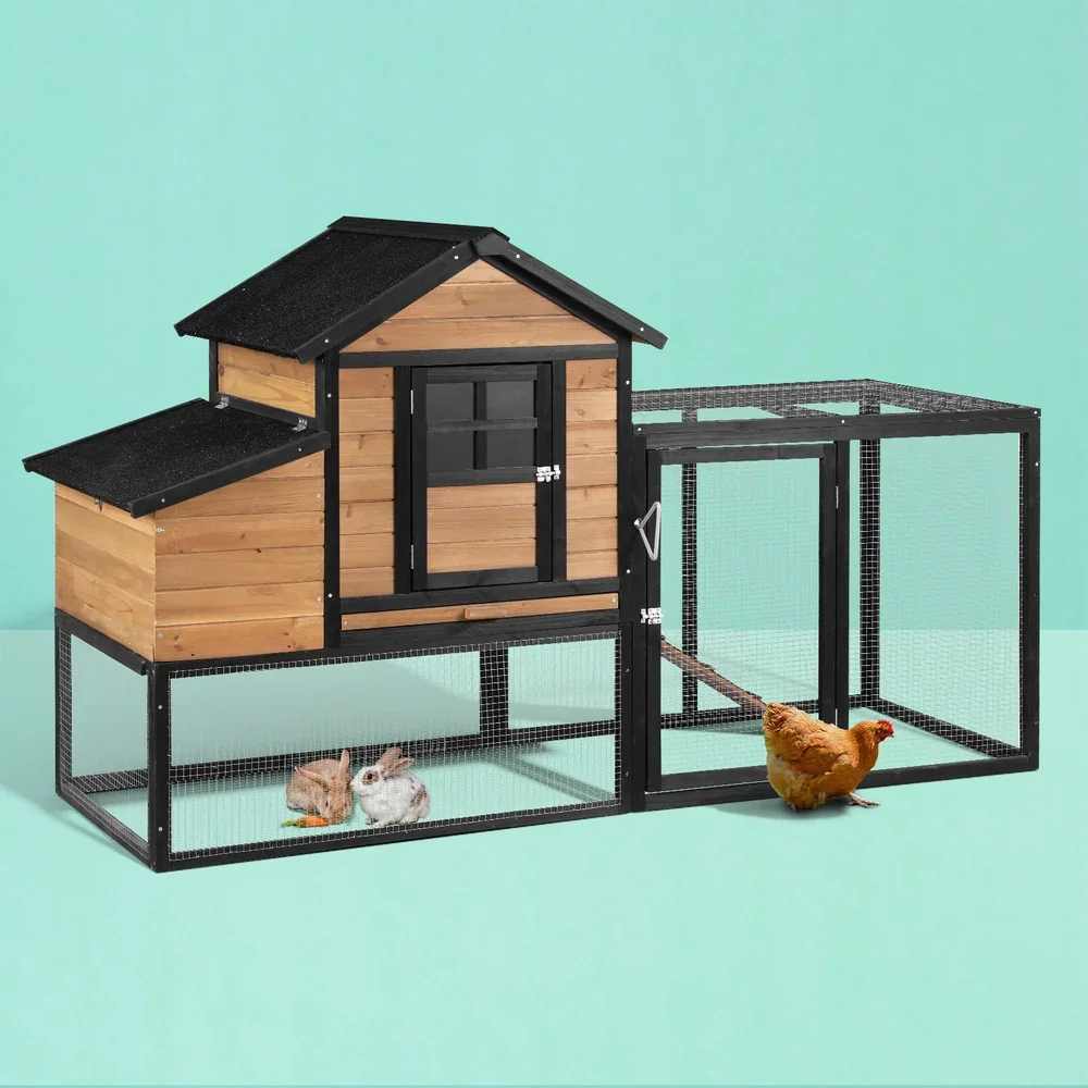 Chicken Coop Rabbit Hutch Extra Large Wooden Run Cage Bunny House Outdoor - Image 7