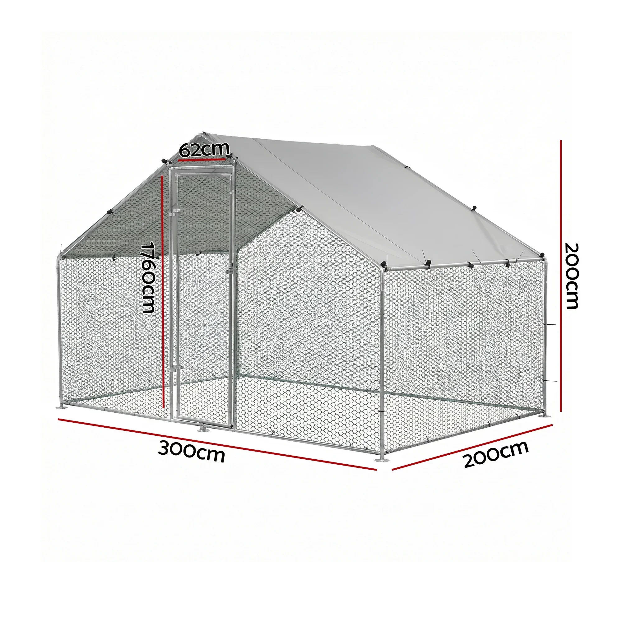 Chicken Coop Rabbit Hutch Outdoor Run Walk in Hen Cage Ferret House 3x2x2m - Image 6