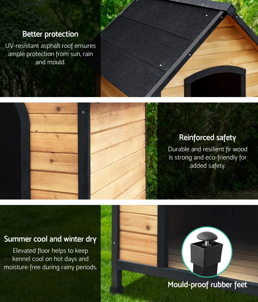 Dog Kennel Extra Large Wooden Outdoor House Pet Puppy House XL Crate Cabin Waterproof - Image 4