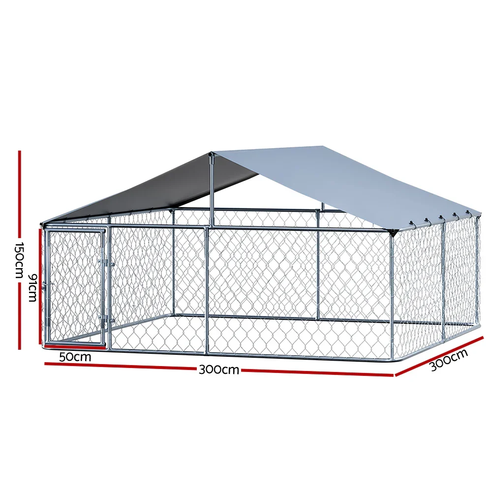 Dog Kennel Large House XXL Pet Run Cage Puppy Outdoor Enclosure With Roof - Image 3