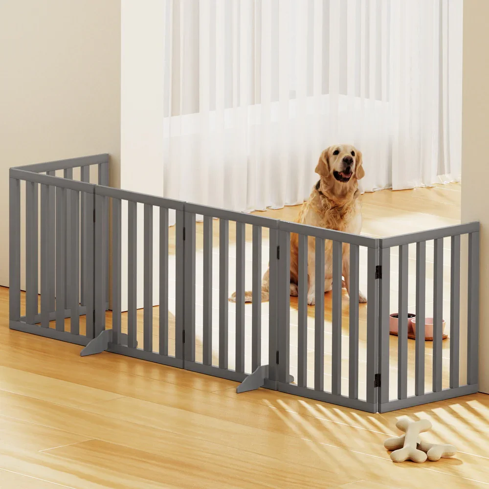 Dog Playpen Enclosure 6 Panel Pet Fence Wooden Play Pen - Image 7