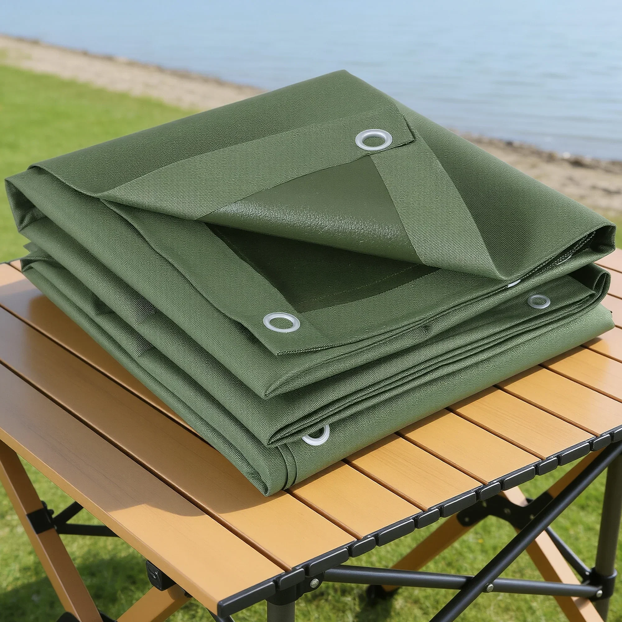4x6m Tarp Tarpaulin 600GSM Camping Canvas Heavy Duty Water Resistant - Image 2