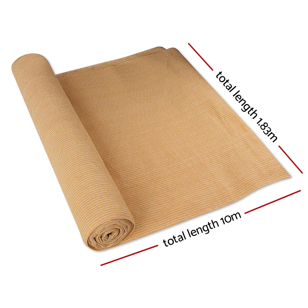 50% Shade Cloth 1.83x10m Shadecloth Sail Hevy Duty Beige - Image 2