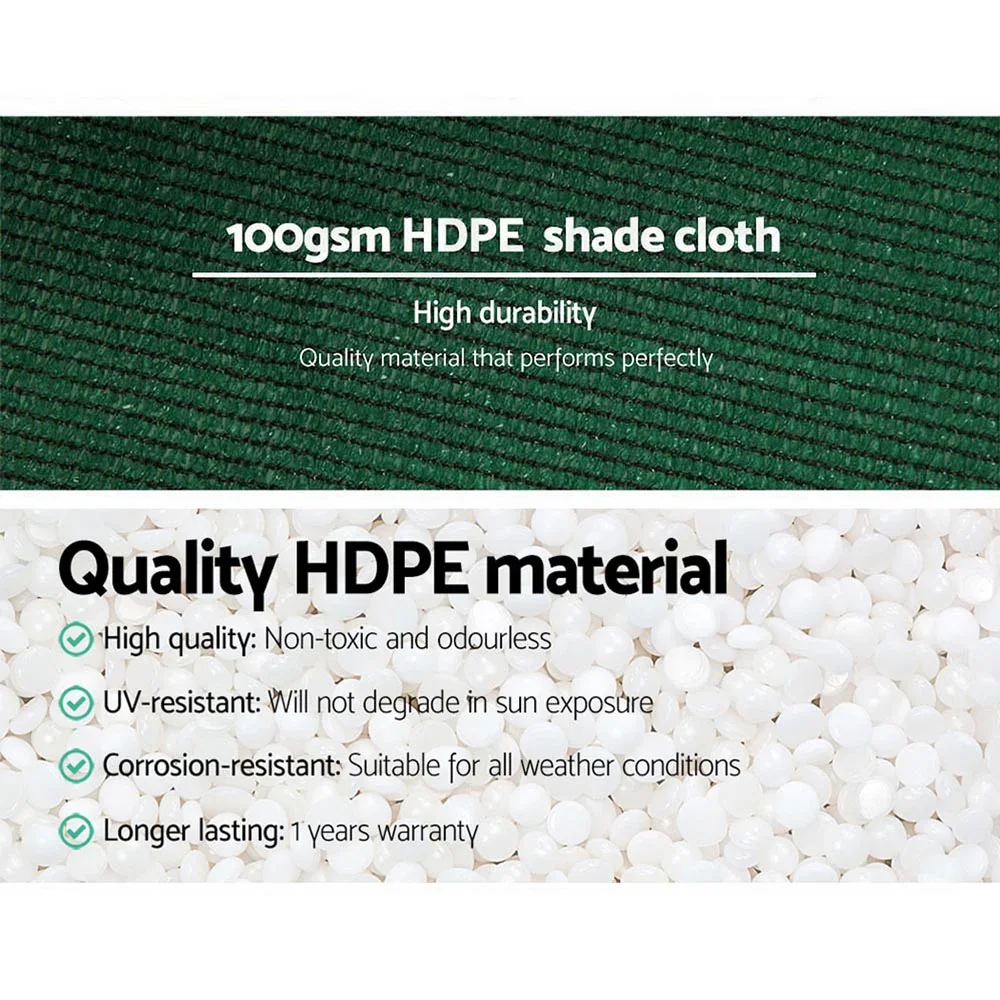 50% Shade Cloth 1.83x20m Shadecloth Sail Heavy Duty Green - Image 5