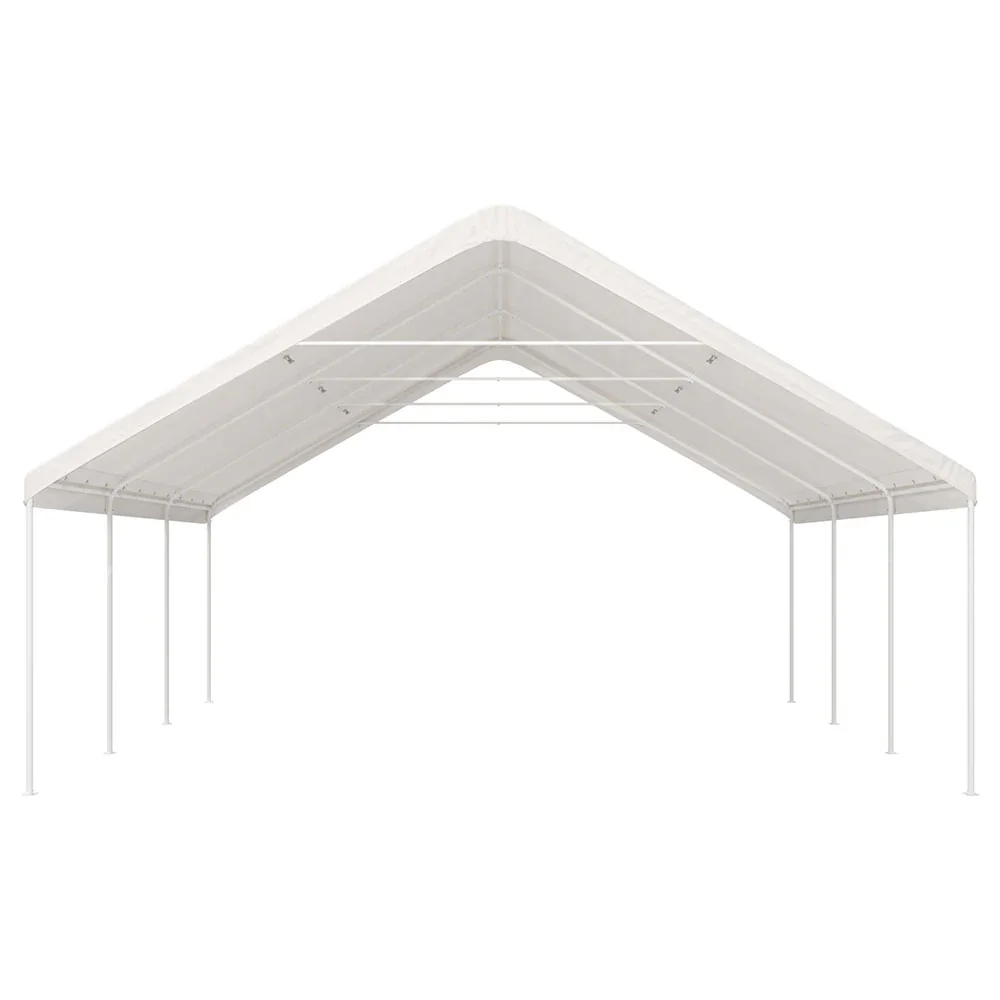 Carports 6x6m Carport Kits Steel Shelter Gazebo Canopy Garage Portable Garden Shed - Image 4