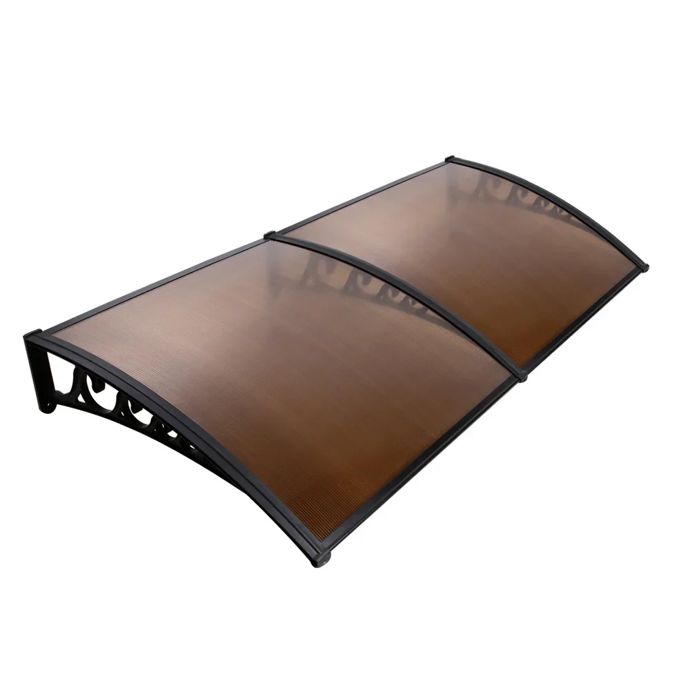 Window Awning Door Canopy 1m x 2m Brown Hollow Sheet Plastic Frame - Image 7