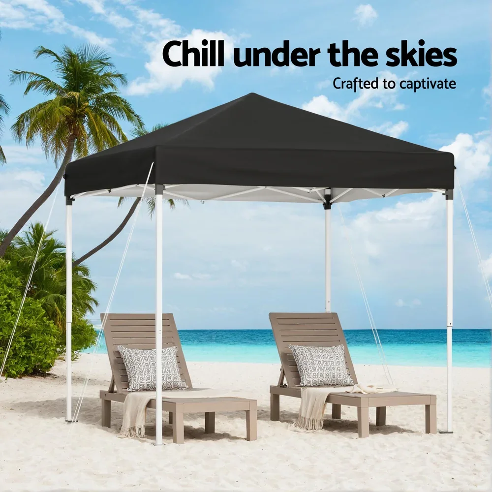 Gazebo 2x2m Outdoor Patio Garden Marquee Shade Black - Image 5