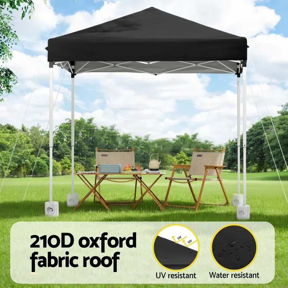 Gazebo 2x2m Outdoor Patio Garden Marquee Shade w/ Base Pods Black - Image 5