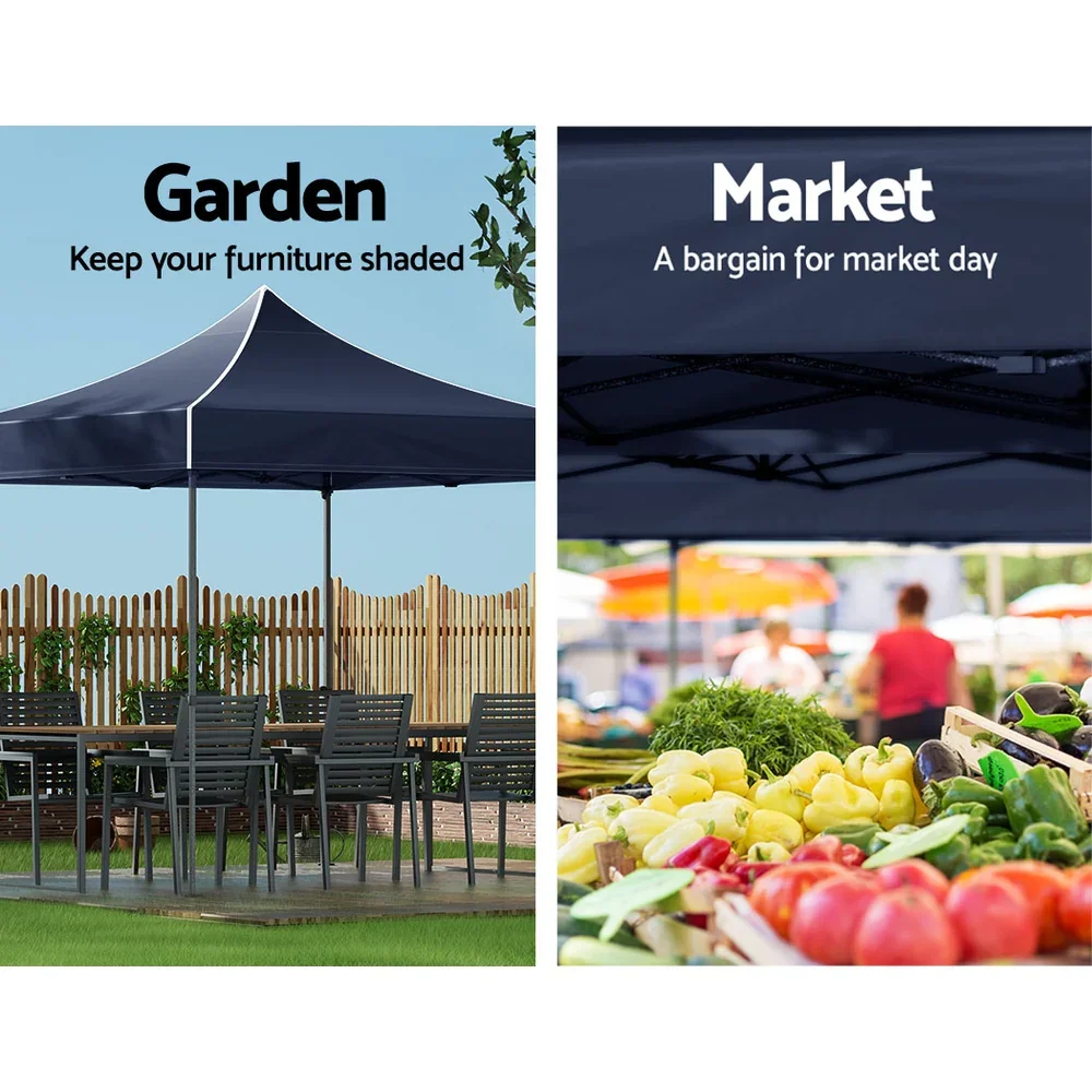 Gazebo Pop Up Marquee 3x3m Folding Tent Wedding Outdoor Camping Canopy Gazebos Shade Navy - Image 4