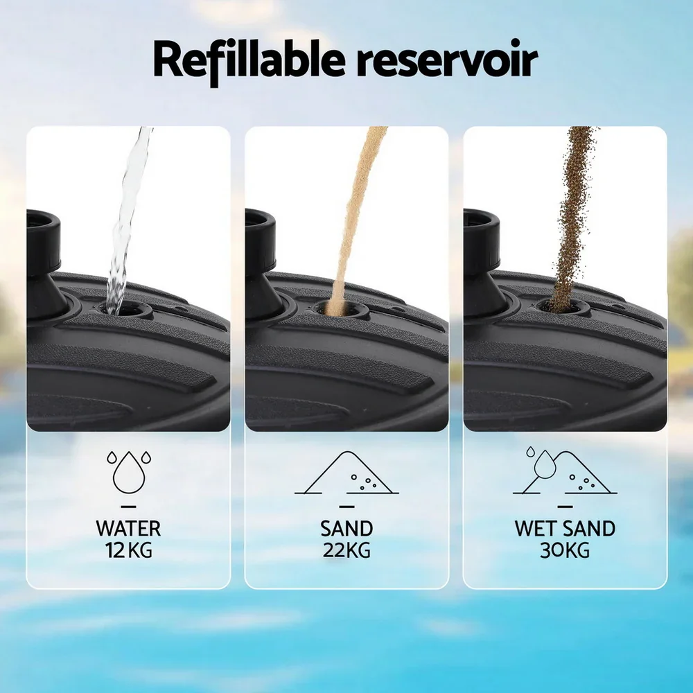 Outdoor Umbrella Base Weight Round Plastic Pole Holder 35-38mm Beach - Image 6