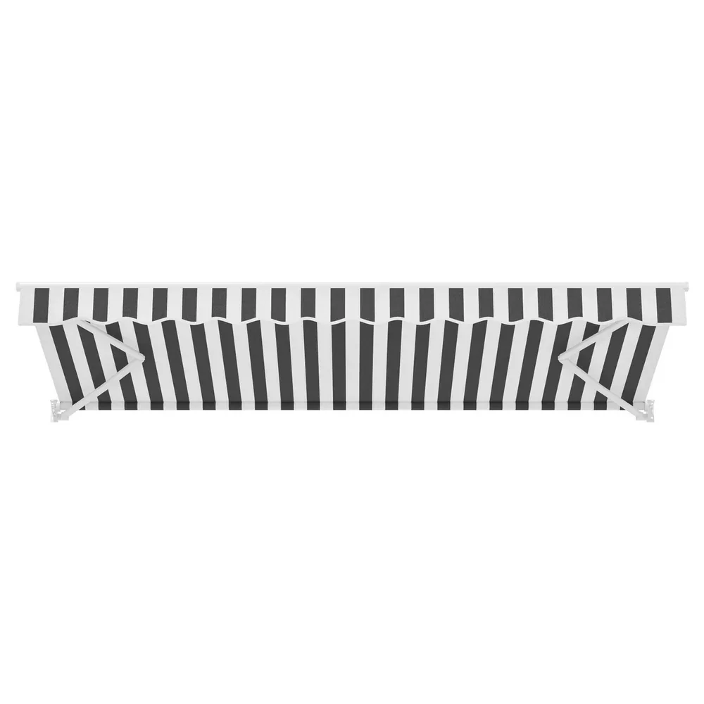 Retractable Folding Arm Awning Manual Sunshade 5Mx3M Grey White - Image 6