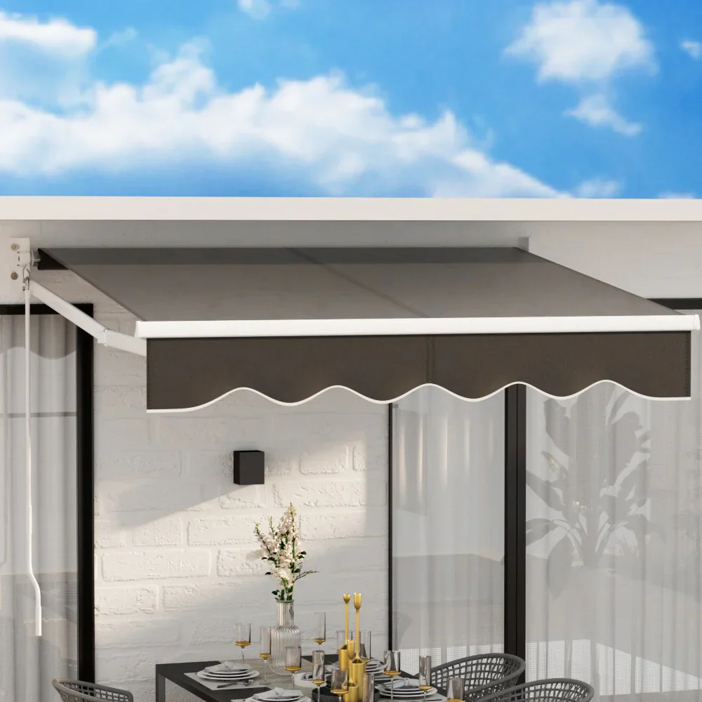 Retractable Folding Arm Awning Motorised Sunshade 2Mx1.5M Grey - Image 7