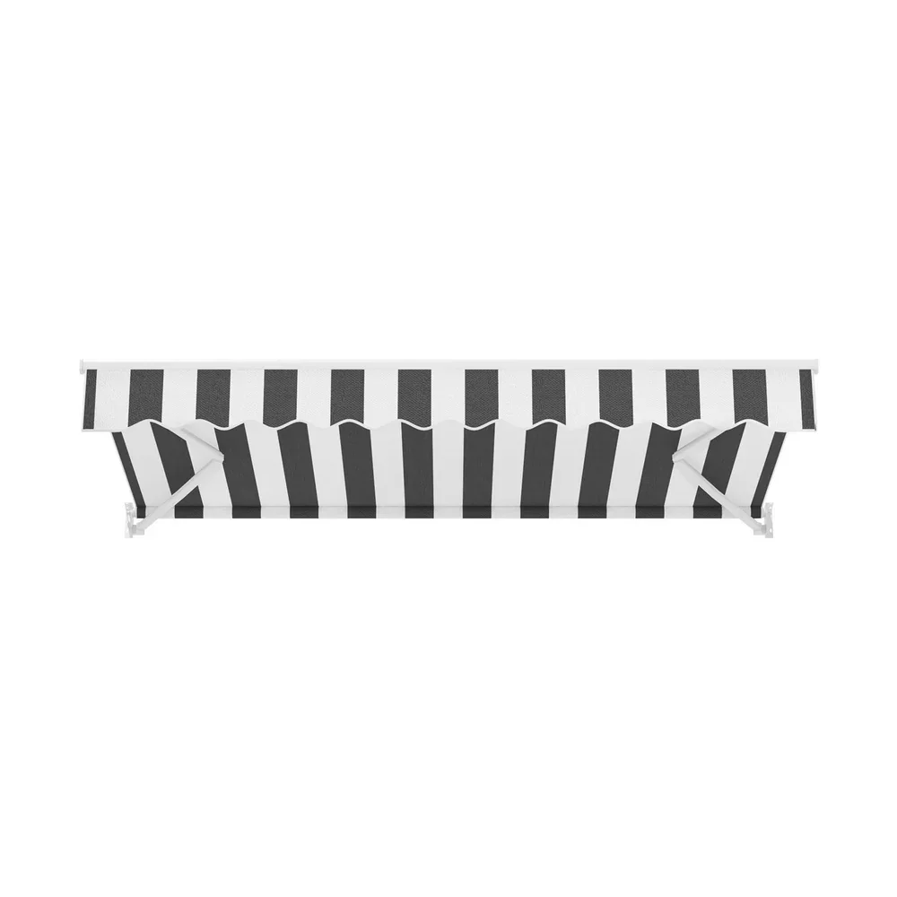 Retractable Folding Arm Awning Motorised Sunshade 2.5Mx2M Grey White - Image 4