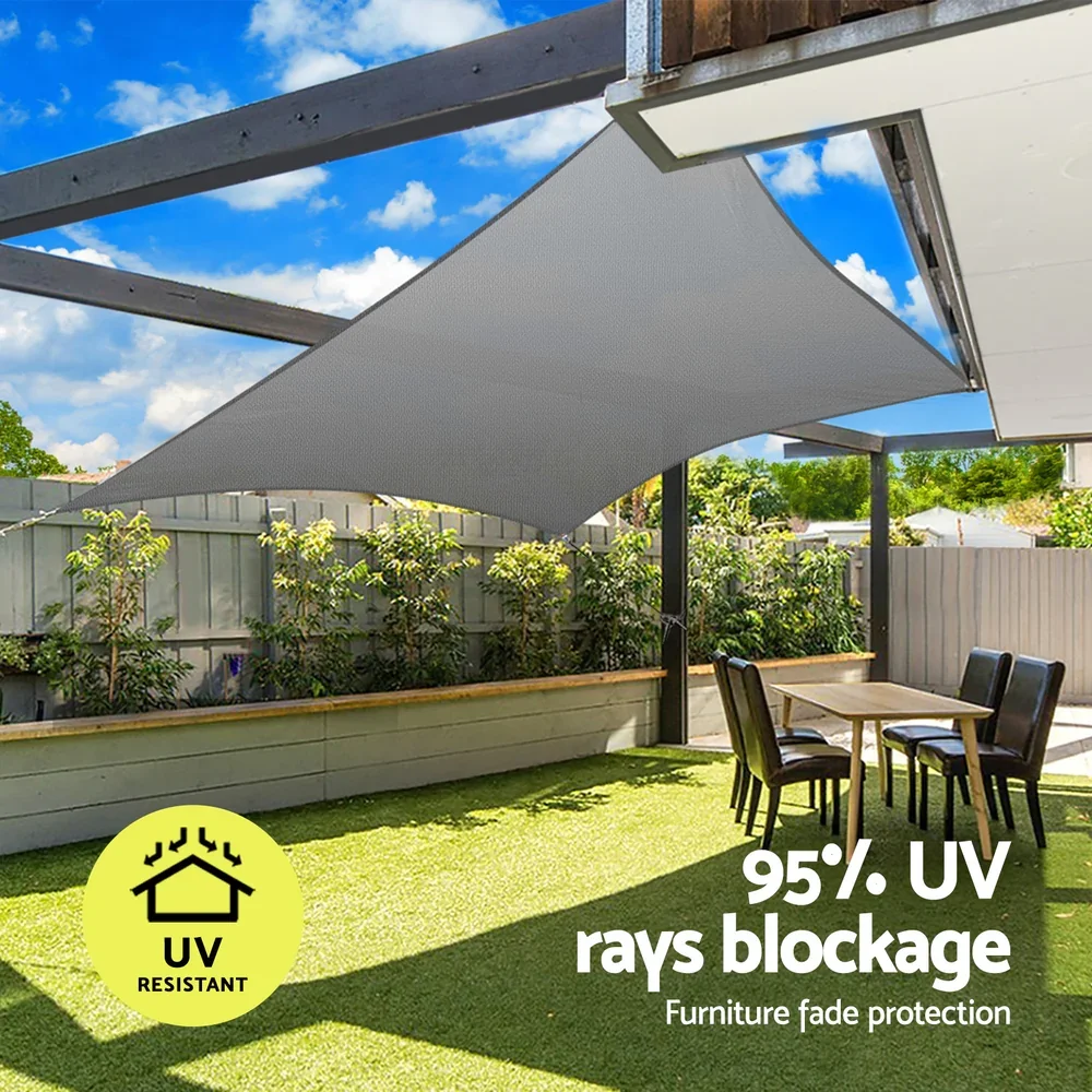 Shade Sail Cloth Shadecloth Square Sun Canopy 5x6m - Image 5