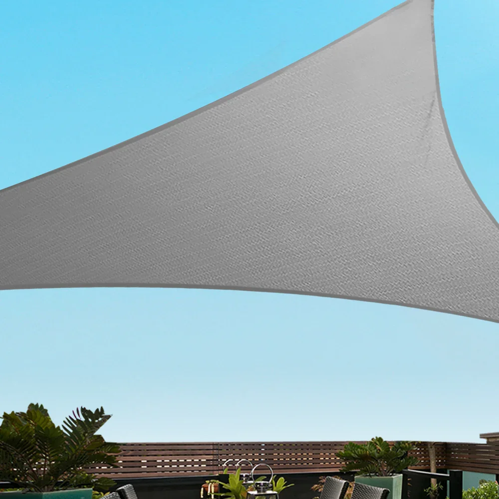 Shade Sail 5x5x5m Triangle 280GSM 98% Grey Shade Cloth - Image 7