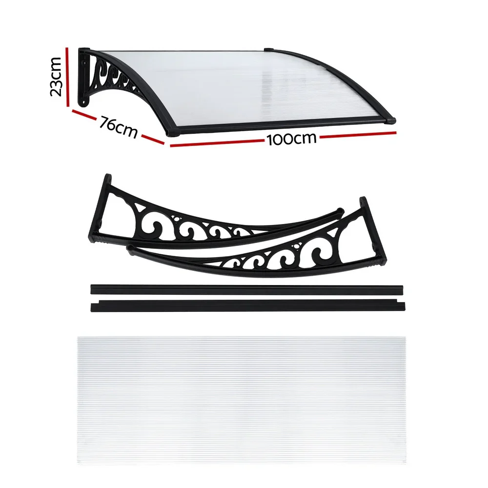 Window Door Awning 0.8mx1m Transparent - Image 5