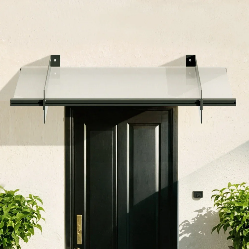 Window Door Awning Canopy 1mx1m Flat Transparent Sheet Metal Frame - Image 5