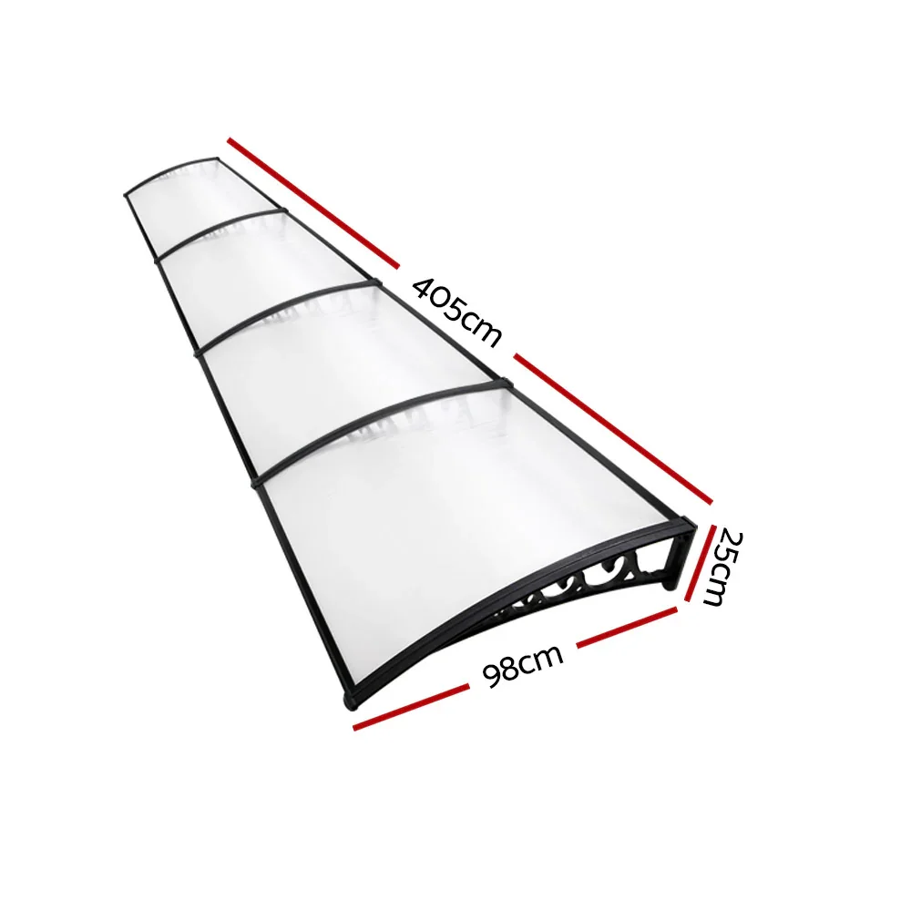 Window Door Awning 1mx4m Transparent Hollow Sheet Plastic Frame - Image 2