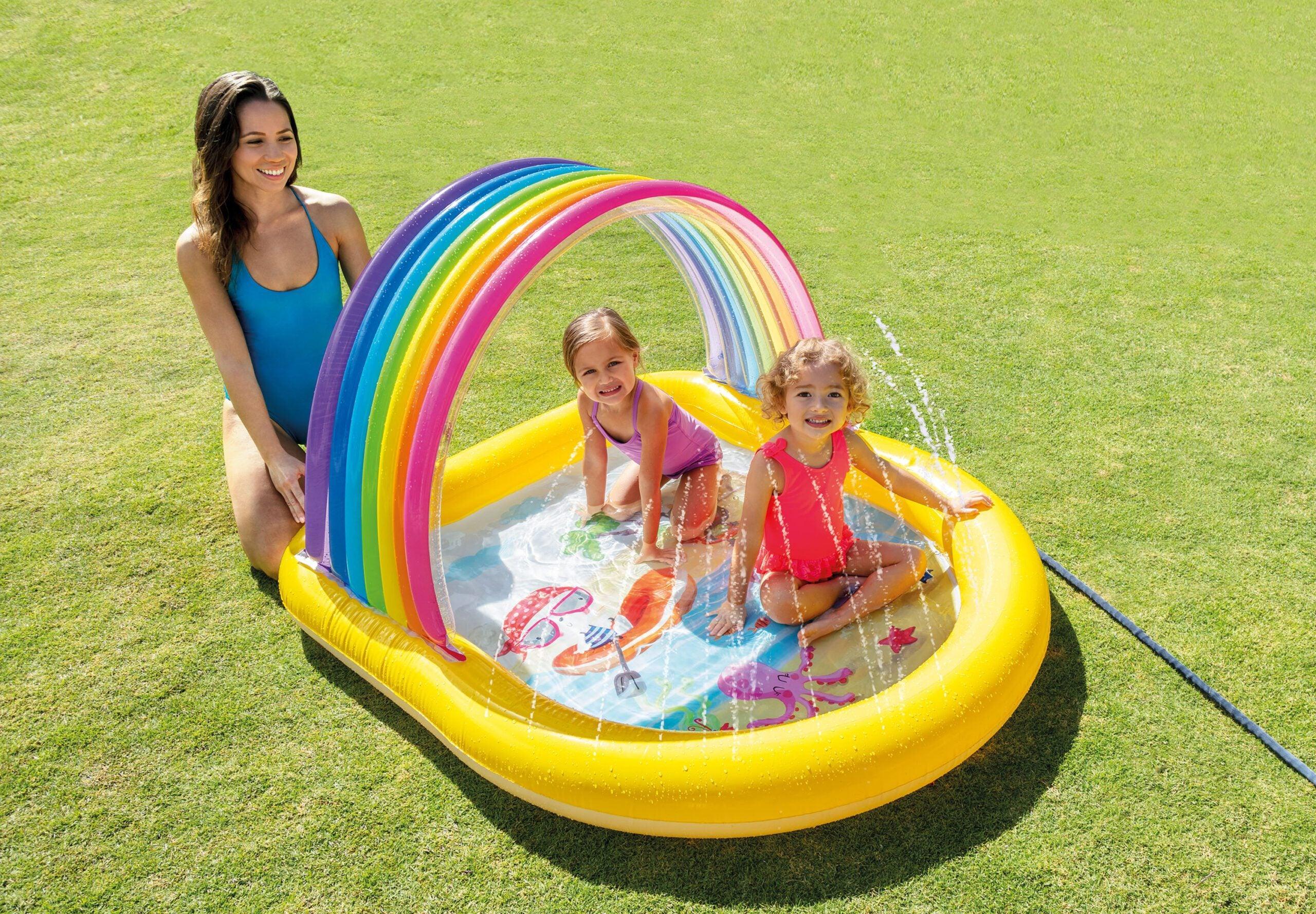 Rainbow Arch Inflatable Spray Kiddie Pool 57156 - Image 2