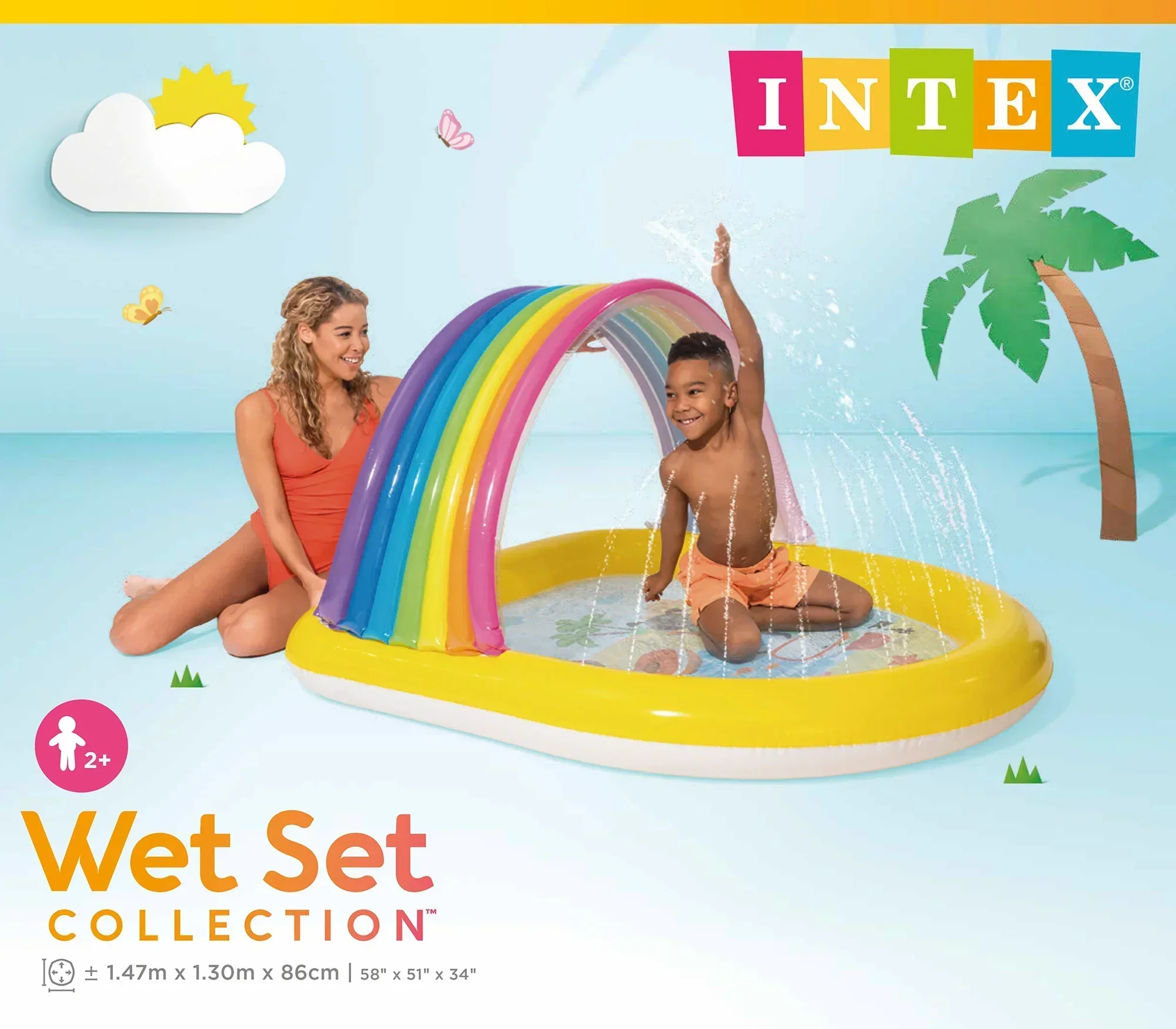 Rainbow Arch Inflatable Spray Kiddie Pool 57156 - Image 4