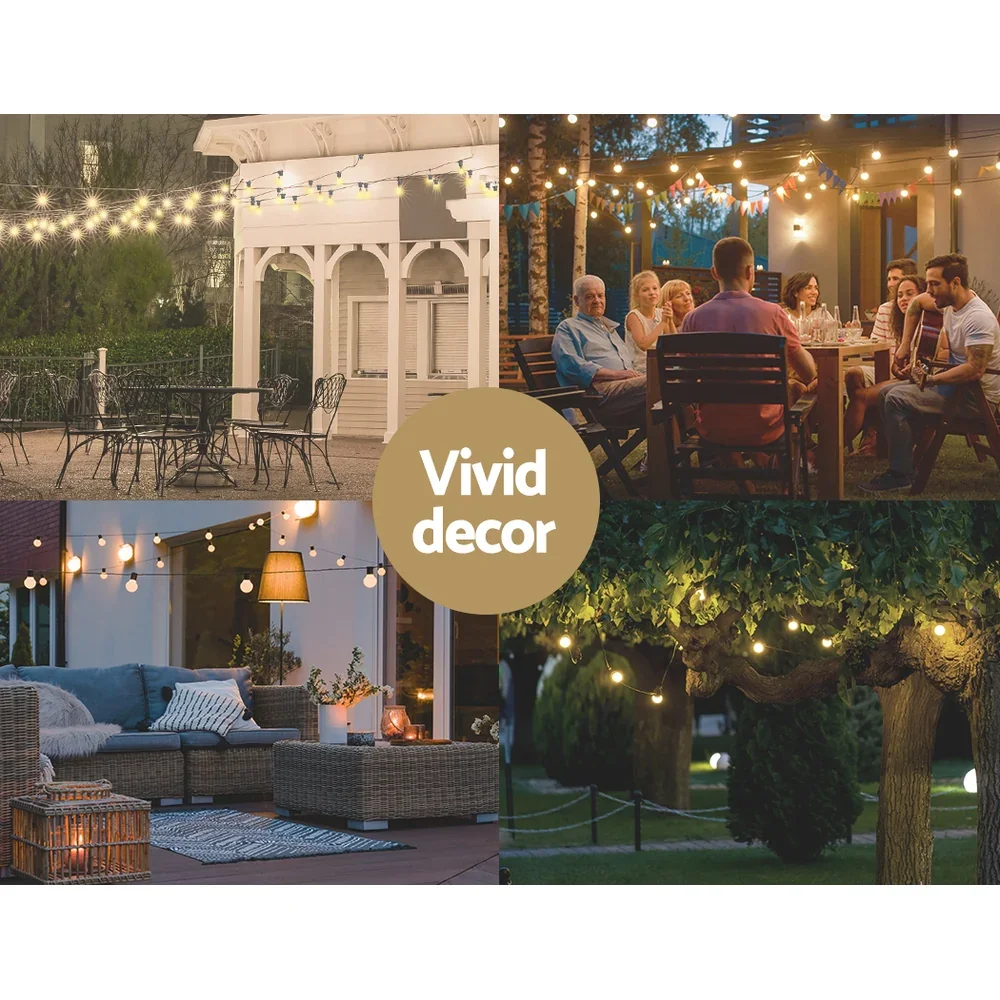 41m Festoon Lights Christmas Fairy String Lights Outdoor Party Garden Decor - Image 5