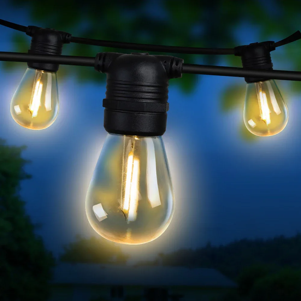 68m LED Festoon String Lights Christmas Decorations Wedding Party Outdoor Garden - Image 8