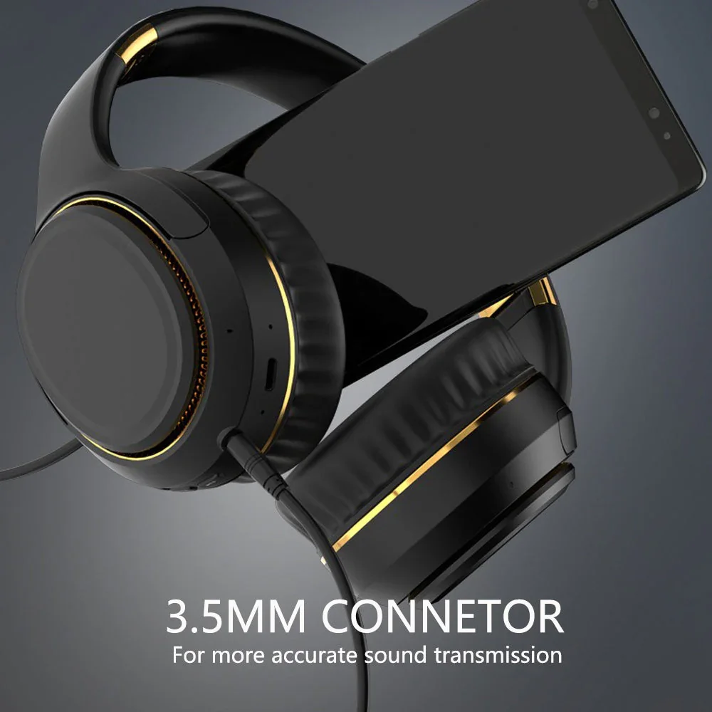 JR H6 Foldable Bluetooth 5.3 Wireless Headphone Over Ear Active Noise Cancelling Deep Bass Headset (Beige) - Image 6