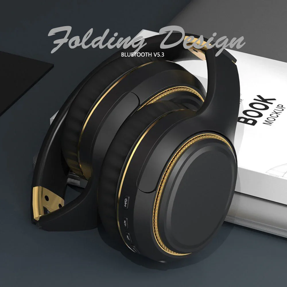 JR H6 Foldable Bluetooth 5.3 Wireless Headphone Over Ear Active Noise Cancelling Deep Bass Headset (Black) - Image 3