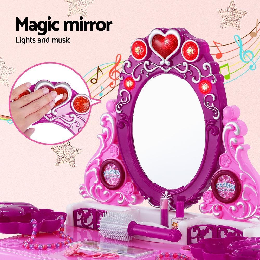 Kids Pretend Makeup Play Set Dressing Table Chair Girls Toys Children - Image 2