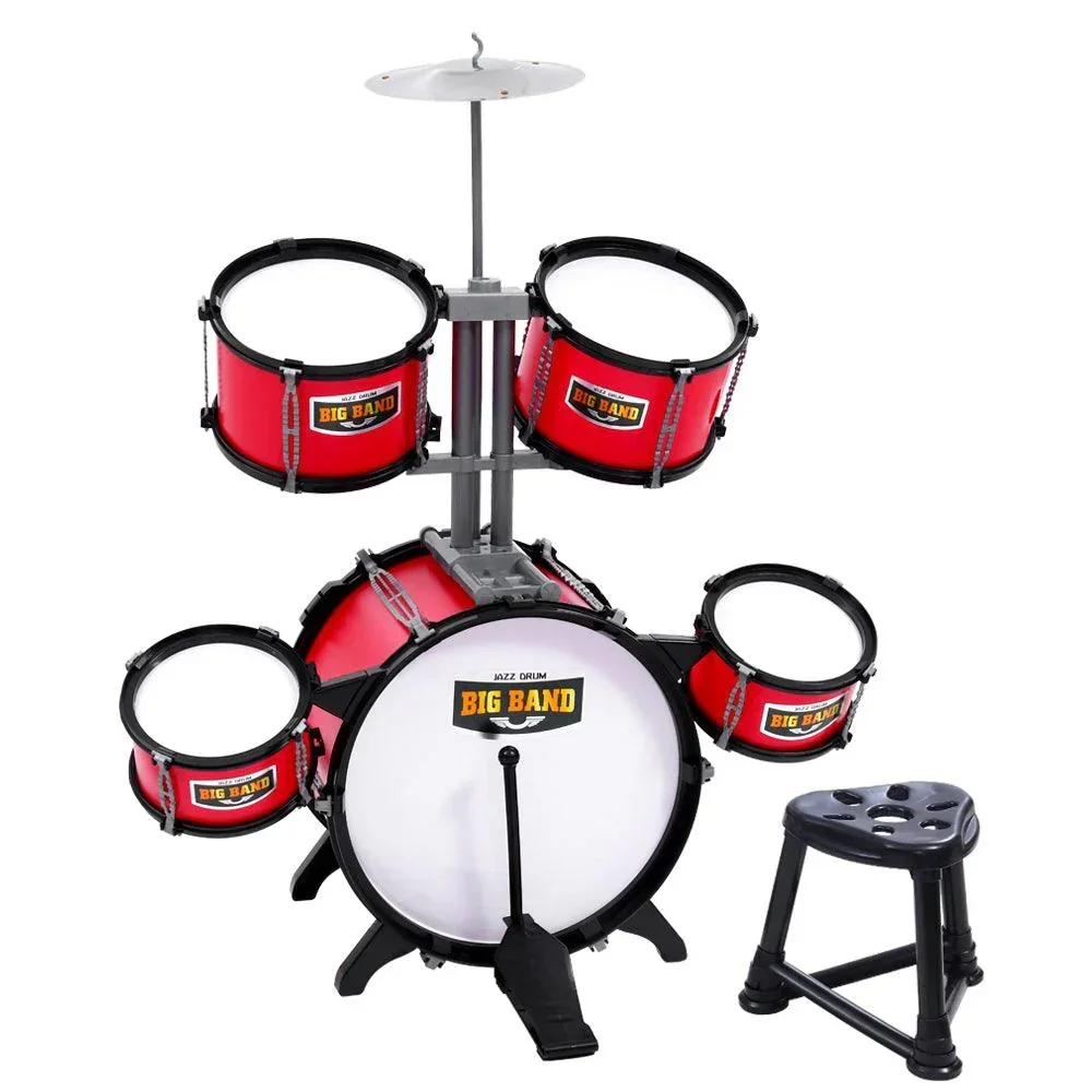 Kids 7 Drum Set Junior Drums Kit Musical Play Toys Childrens Mini Big Band - Image 7
