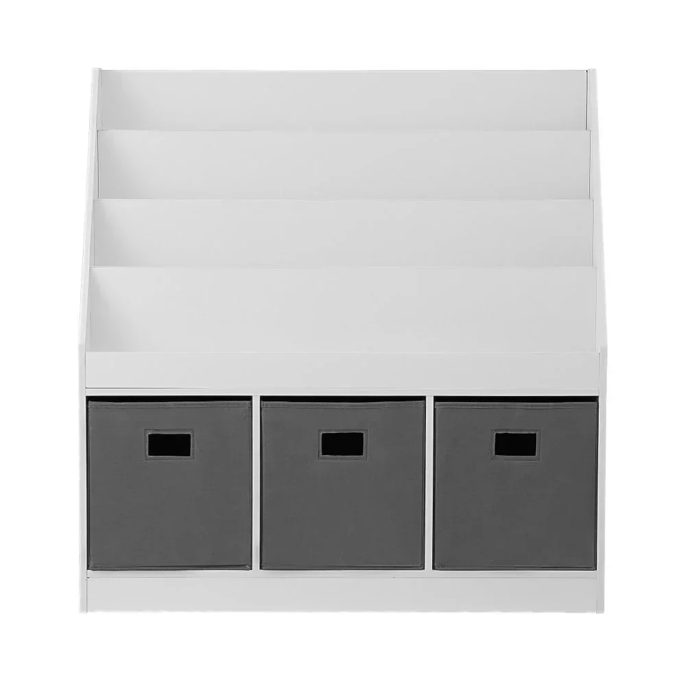 Kids Bookshelf 4 Tiers Magazine Rack Toy Box Organiser Storage Display Shelf - Image 6
