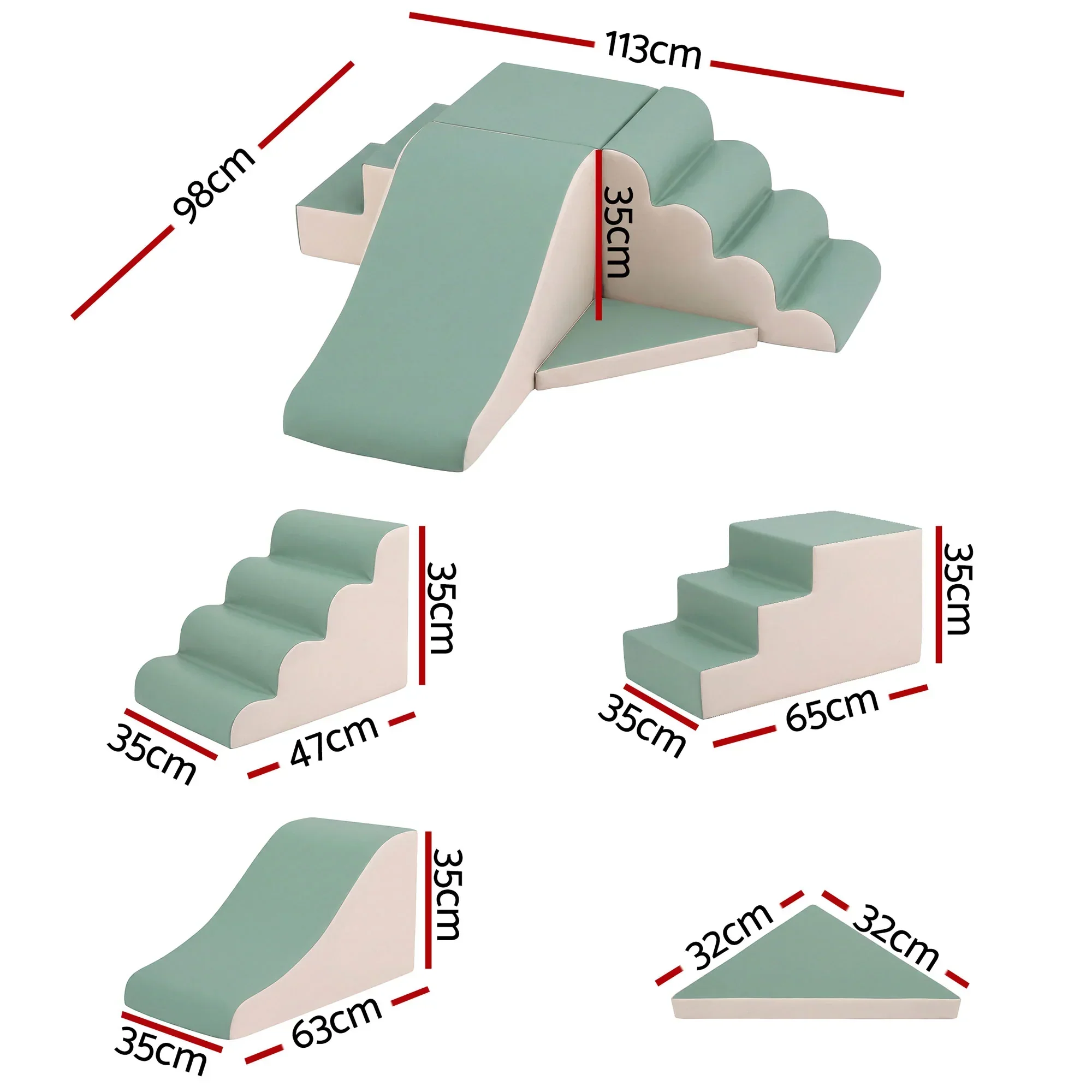 Kids Climbing Blocks 4-Piece Foam Toddler Playset Soft Indoor Climbing Toy Rocker - Image 2