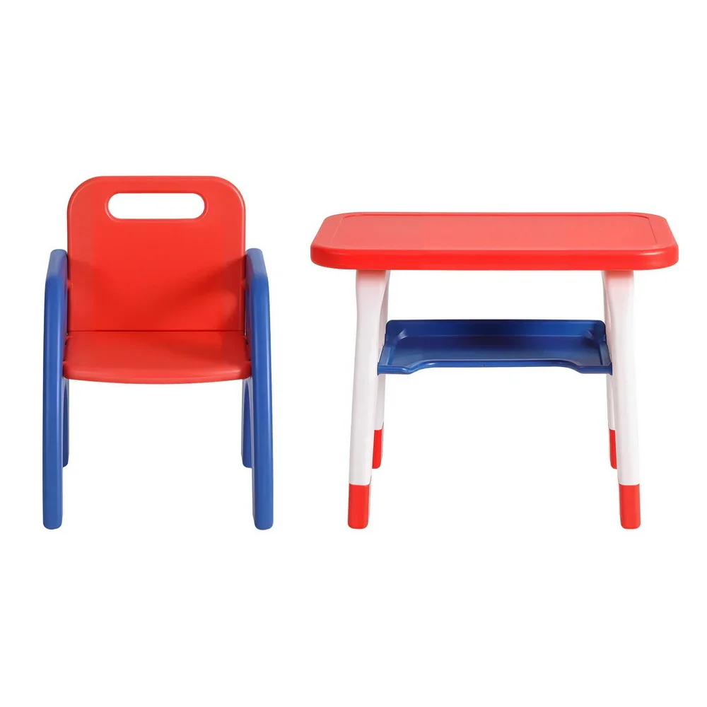 Kids Table and Chair Set HDPE Toddler Activity Play Set Orange/Yellow - Image 3