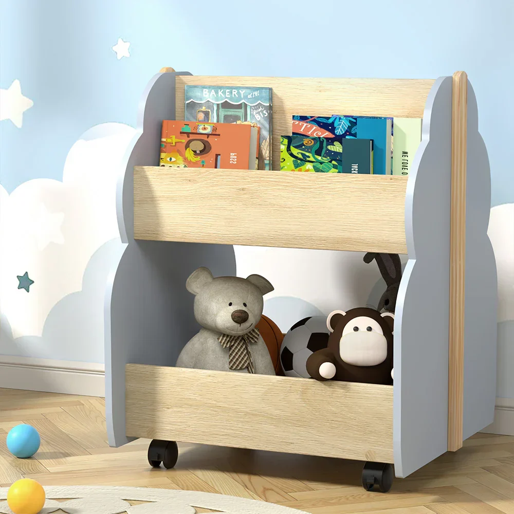 Kids Toy Box Bookshelf Storage Bookcase Organiser Display Shelf - Image 7
