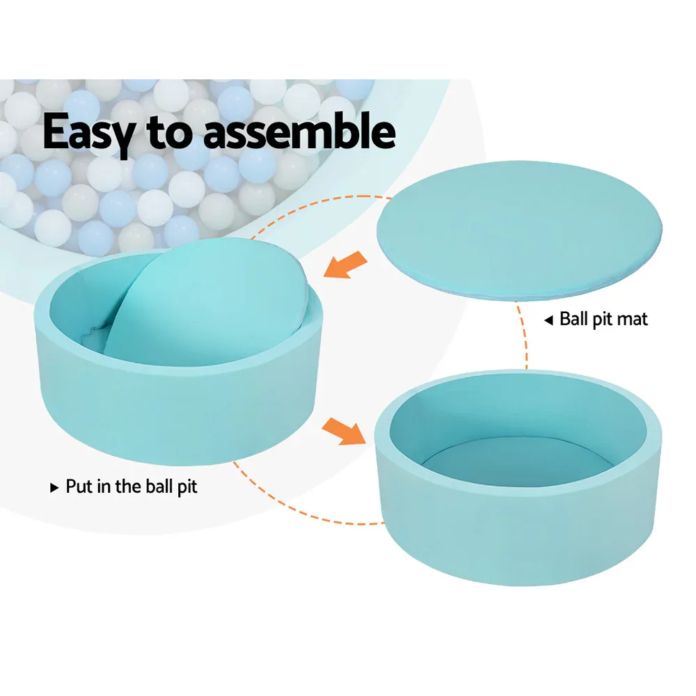 Kids Ball Pit 90x30cm Ocean Foam Play Pool Barrier Toys Children Blue - Image 4