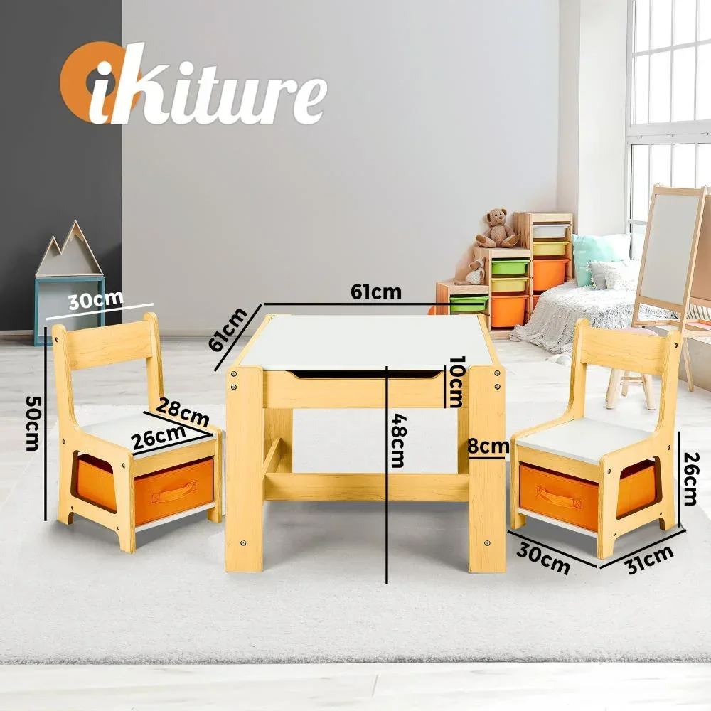 Kids Table and Chairs Set with Toys Storage Box - Image 6