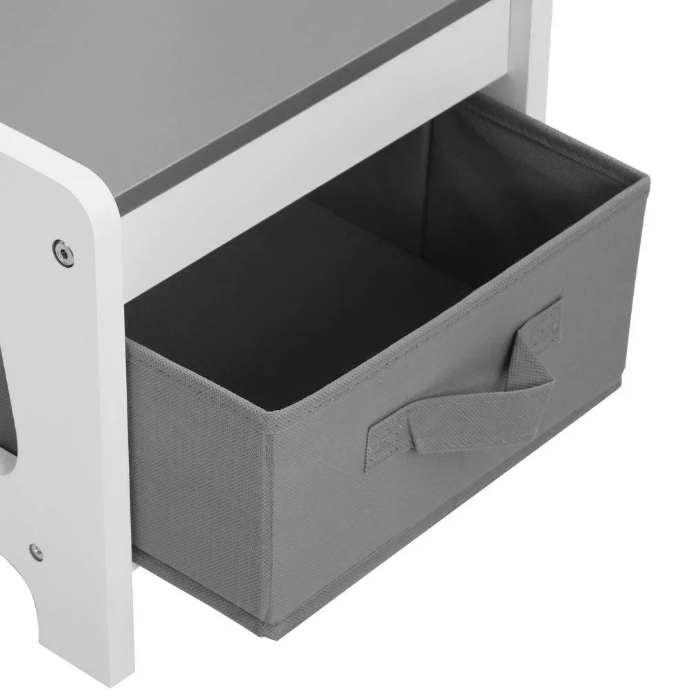 Kids Table and Chairs Set with Toys Storage Box Grey - Image 6