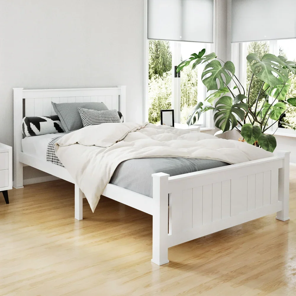 Bed Frame King Single Size Wooden White RIO - Image 7