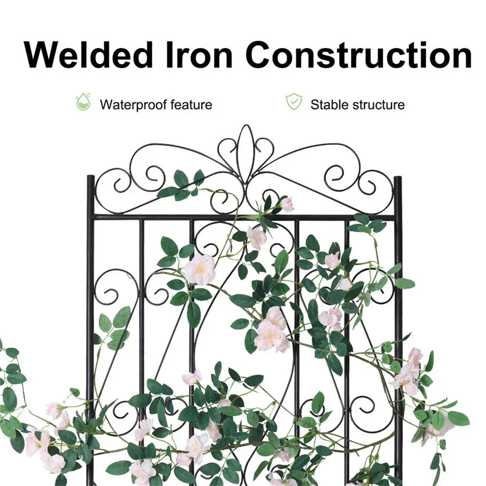 2 Pcs Large Metal Garden Trellis for Outdoor Yard & Patio - Image 3