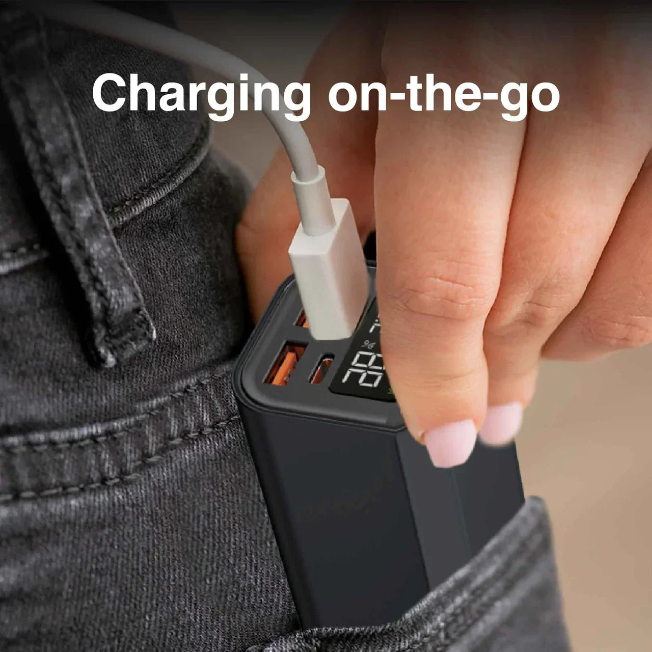 100W PD 20000mAh Laptop Power Bank Black - Image 2