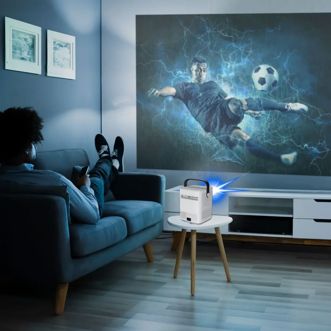 Cube Android Projector with 120in Screen - Image 6