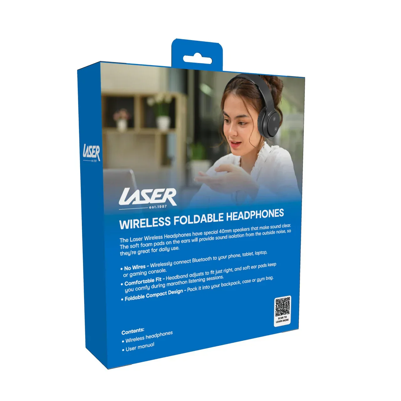 Foldable Bluetooth Headphones with Mic Black - Image 8