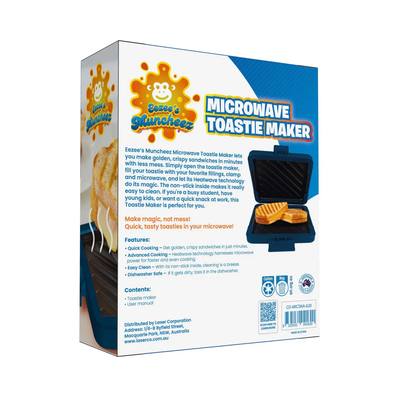 Heatwave Tech Microwave Toastie Maker Blue - Image 11
