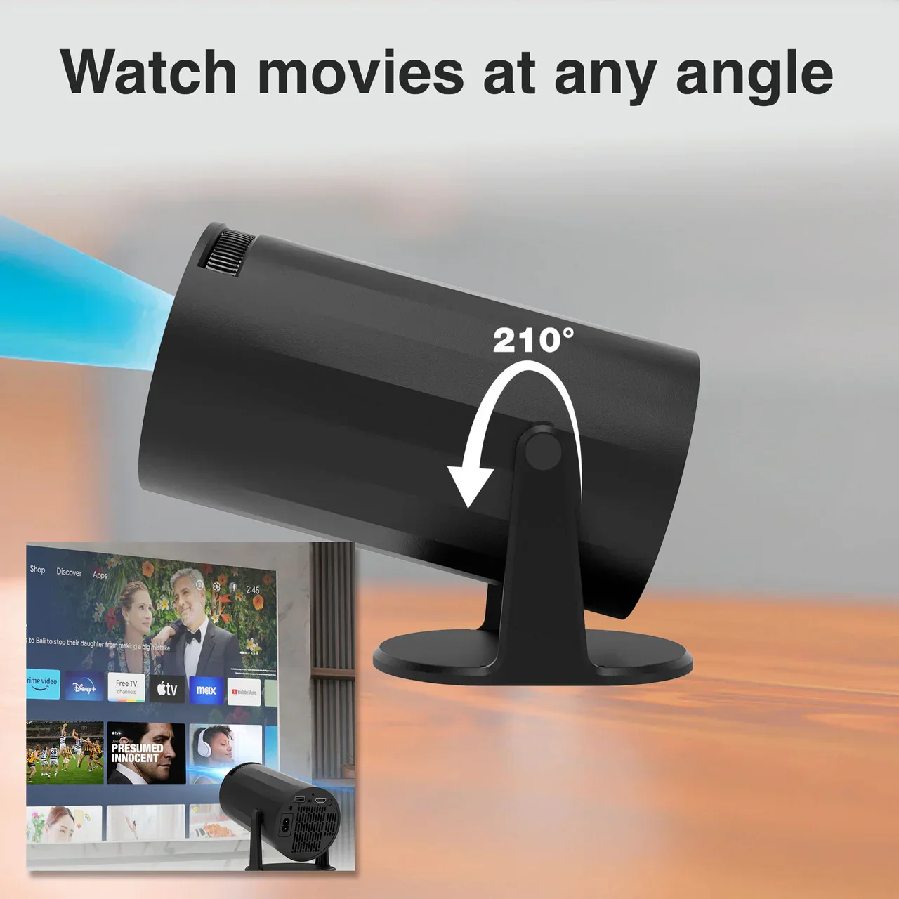 Multi Angle Android LED Projector Black - Image 4