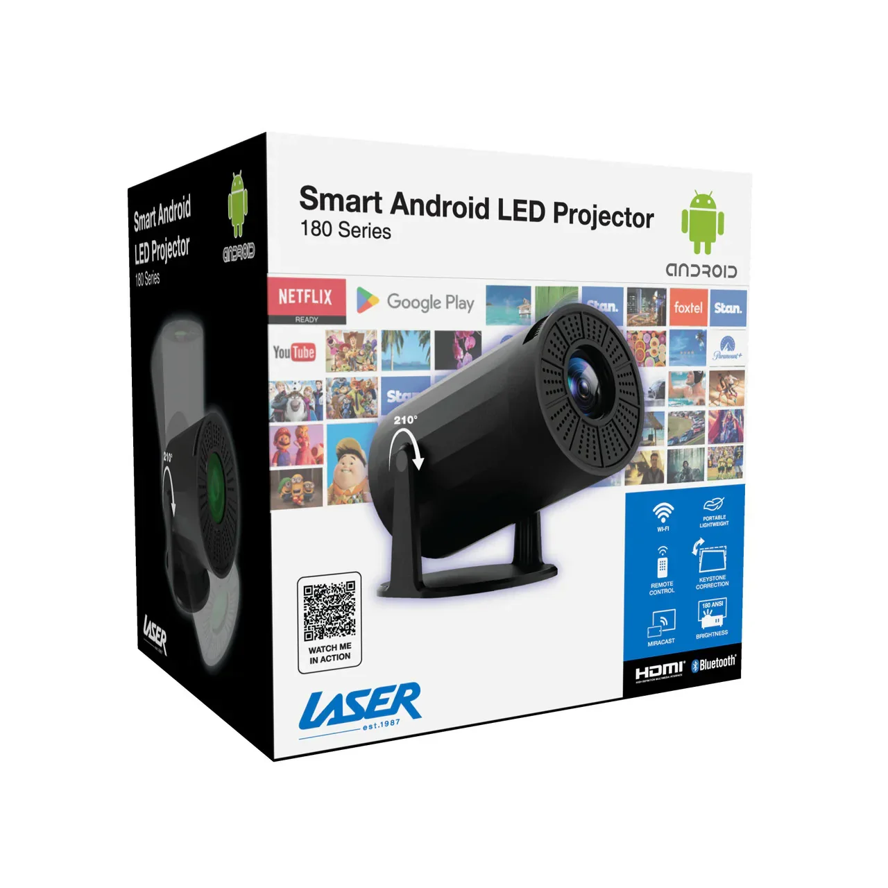 Multi Angle Android LED Projector Black - Image 7