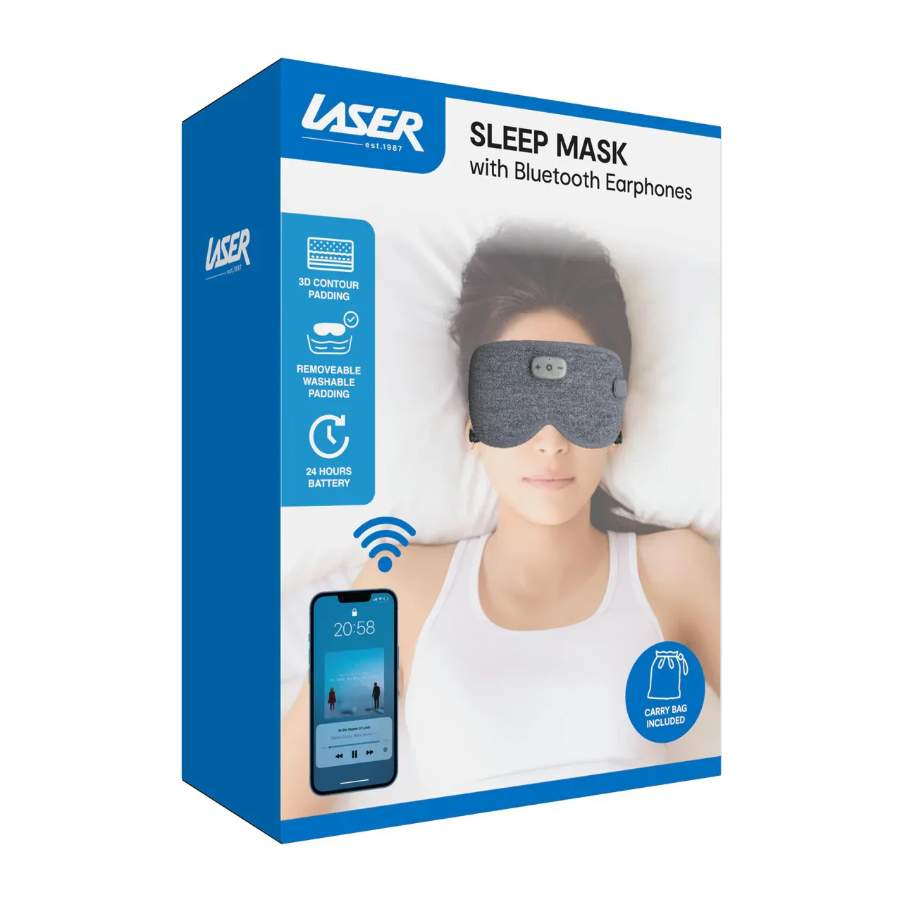 Smart Sleeping Mask Earphone Grey - Image 4