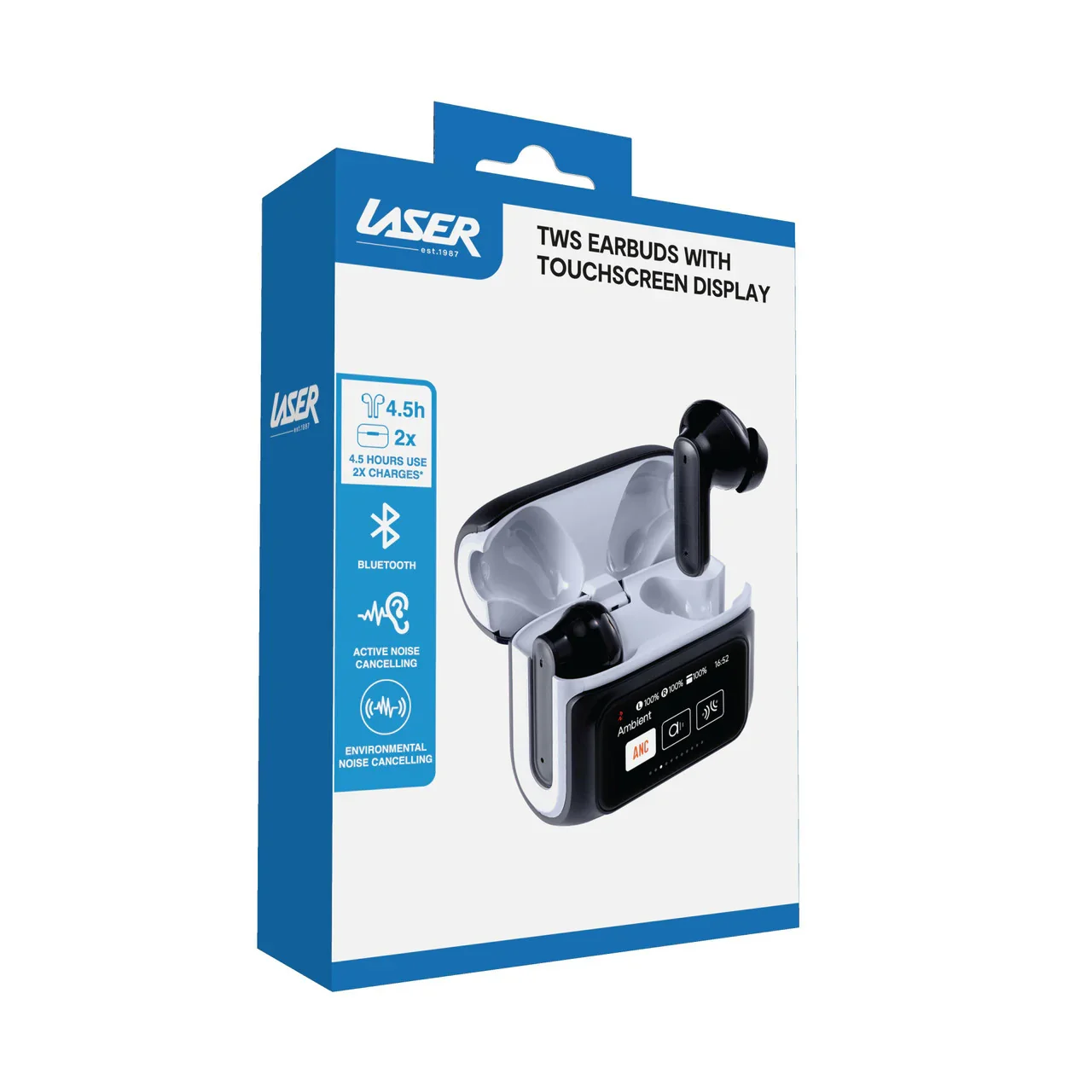 TWS Earbuds ANC with Touch Display Black - Image 8
