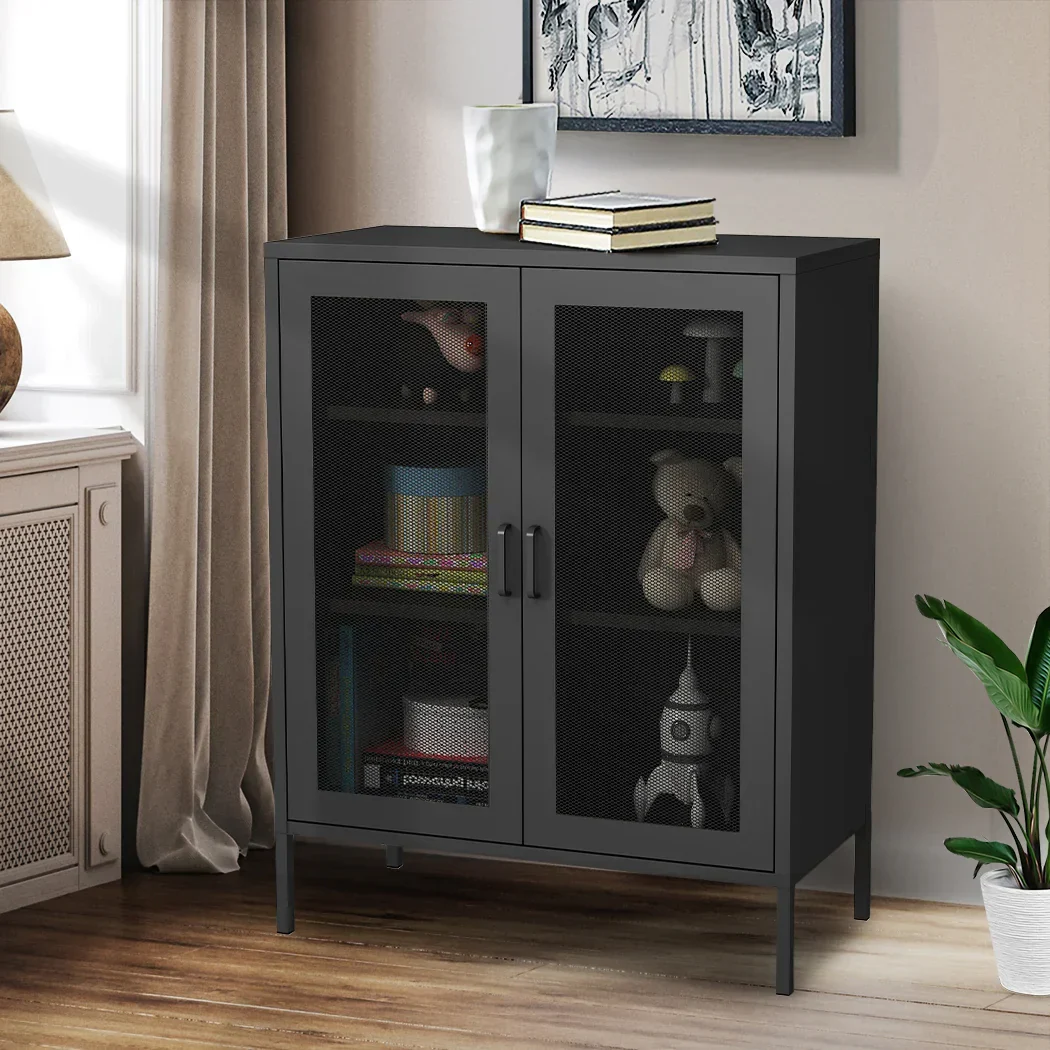 Storage Cabinet Steel Kitchen Black - Image 6