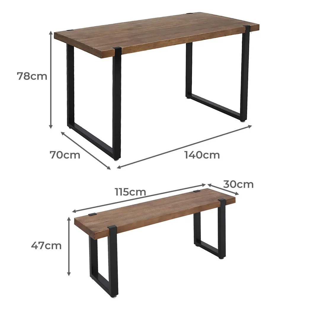 Wooden Dining Sets 1XTable+2X - Image 2