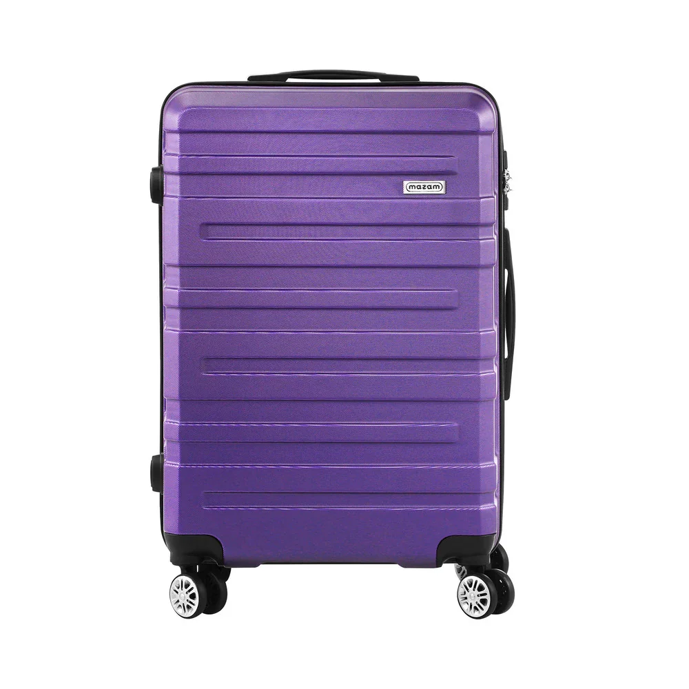 28" Luggage Suitcase Trolley Set Travel TSA Lock Purple - Image 3